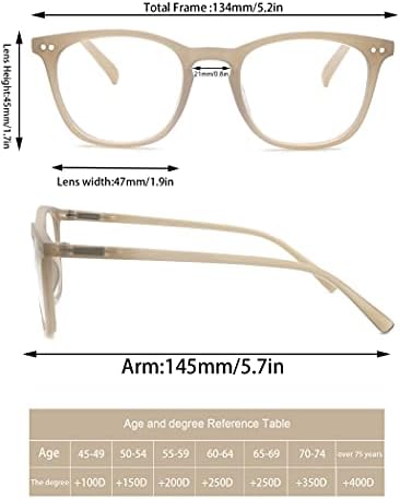 MODFANS Women Reading Glasses Men Matte Readers,Lightweight Glossy Frame Flexible Spring Hinge Stylish Eyeglasses with Pouch/Cloth