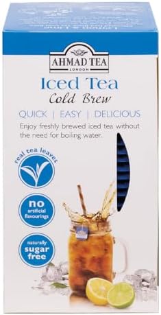 Ahmad Tea Black Tea, Cold Brew Lemon and Lime Teabags, Iced Tea, 20 ct (Pack of 1) - Caffeinated and Sugar-Free
