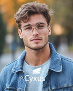 Cyxus Oval Blue Light Blocking Glasses for Women Men,Metal Round Frame Computer Gaming Use Anti Eye Strain 8562