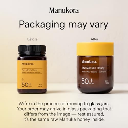 Manukora Raw Manuka Honey MGO 50+, New Zealand Honey, Superfood, 2000+ Natural Compounds, Non-GMO, 3rd-Party Tested, Glyphosate Residue Free, Traceable Hive-to-Hand, Immune and Daily Wellness Support, 500g