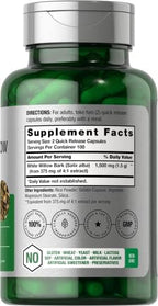 Horbäach White Willow Bark Capsules | 200 Pills | Max Strength | Non-GMO, Gluten Free Herb Extract