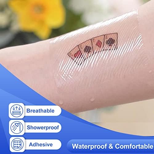 Niceful 100 Count Transparent Film Dressing 2-3/8 x 2-3/4 inch, Waterproof Bandages Post Surgical for Wound Cover Shower, Clear Bandage