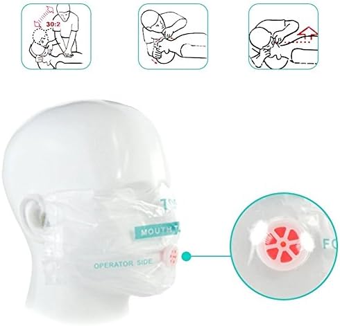 100pcs CPR Face Shield Mask Keychain Keyring Emergency Kit CPR Face Shields for First Aid or CPR Training (Red-100)
