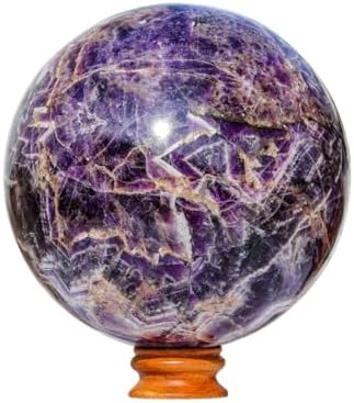 Amethyst Crystal Sphere, 240MM, Blue, Healing Gemstone Ball for Chakra Balance, Positive Energy & Home Decoration