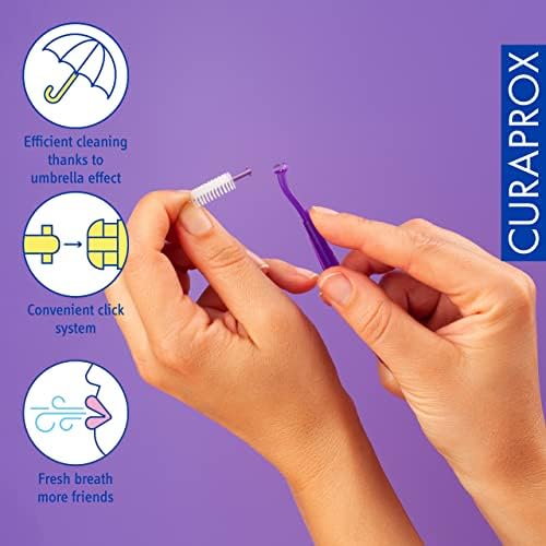 Curaprox Interdental Brush Set CPS 408 Perio – for Wider Gaps & Gum Care | Includes 5 Brushes & Ergonomic Holder for Comfortable Cleaning | Swiss Made