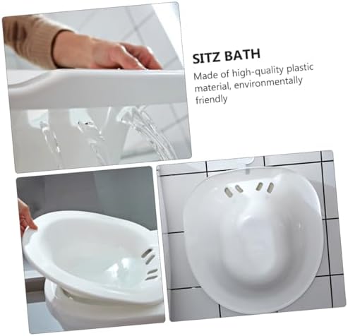 Plastic Sitz Bath Toilet Seat Postpartum Care Wash Basin for Moms Comfortable Design for Soothing Relief Ideal for Hemorrhoids Easy to Clean with Drain Holes Fits Toilet Seats