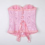 Corset Tops for Women,Bustier Shapewear Lingerie,Lace Tied Renaissance Overbust Corset Push Up Bodysuit