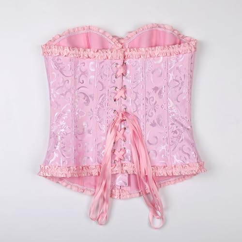 Corset Tops for Women,Bustier Shapewear Lingerie,Lace Tied Renaissance Overbust Corset Push Up Bodysuit