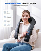 KINGJOY Neck and Shoulder Massager with Heat, Shiatsu Neck and Back Massager for Back, Shoulder, Legs, 2025 Upgraded 4D Kneading Deep Tissue Pain Relief, Gifts for Women/Men/Mom/Dad, Plug-in Use Only