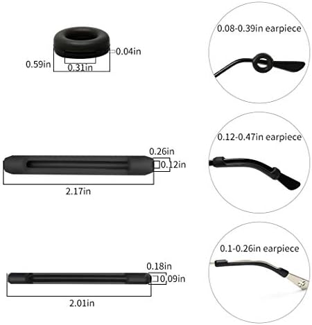 16 Pairs Eyeglasses Ear Grip Ear Hooks, Anti-Slip Holder Eyeglasses Stoppers Temple Tips Sleeve Retainer Eyewear Retainers Spectacle Stay For Eyeglasses, Sunglasses, Reading Glasses (Black)