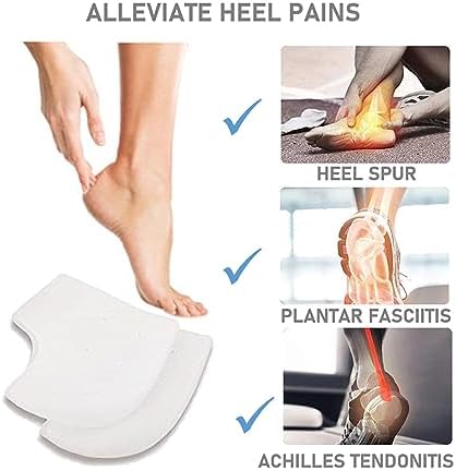 VivoFoot 3 Pairs Gel Heel Protectors, Silicone Heel Socks, Heel Sleeves, Heel Pain and Cracked Heels Relief for Men and Women