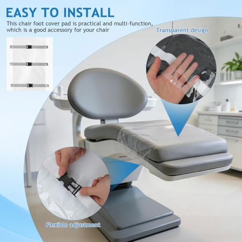 Dental Chair Foot Cover 18.11X16.53 Inch Transparent Washable Chair Foot Cushion Pad for Clinic Dental Protector and Furniture Feet Support