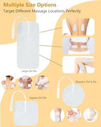 20 Packs TENS Unit Replacement Pads with 1/4 Wire Combination Set, 2mm Connector Multiple Sizes Electrode Pads for TENS Unit, Compatible with TENS 7000, AUVON, Belifu, AVCOO, Neocarbon, TENKER, White