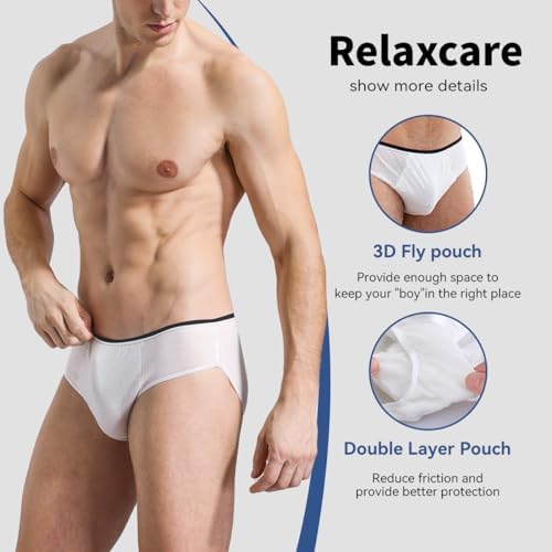 10 Packs Mens Disposable Underwear Briefs,100% Cotton Portable Brief Panties for Travel Spa Hospital Emergencies
