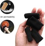 20 Pcs Finger Splints, Finger Sleeves Protectors Finger Brace Sport Finger Compression Sleeve Support Elastic Thumb Sleeves for Relieving Pain Arthritis Trigger Finger(Black+Skin Tone)