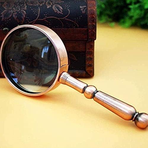 Magnifying Glass,20 Times high-Definition Optical Glass Lens Elderly Reading Ancient Holding Retro Hand-held Magnifier