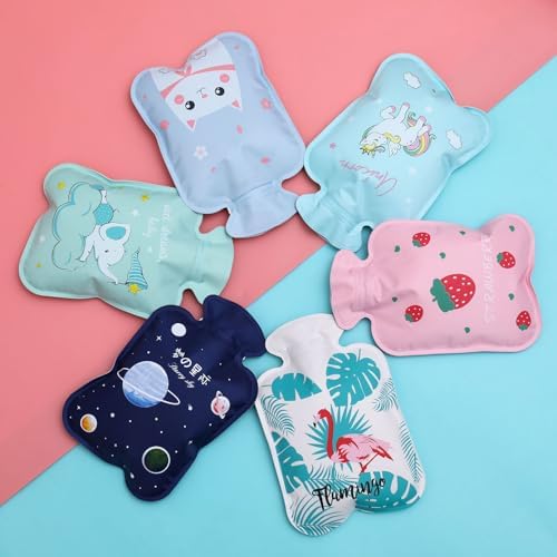 Thereisno Cartoon Mini Hot Water Bottle Portable Winter Hand Warmer for Girls Pocket Hand Feet Warm Water Filling Hot Water Bag Hot Water Bag