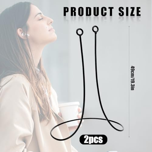 Anti-Lost Earplug Lanyard, 2PCS Silicone Earphones Anti-Lost Straps, Soft Tug-Resistant Sports Earplug Lanyard, Flexible Wire Cable Connector, Silicone Lanyard with Most Earplugs with Removable Tips