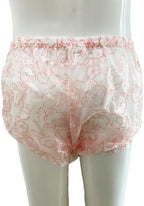 High-Waisted Adult Incontinence Pull-on Plastic Printed Waterproof Pants (M, Bear)
