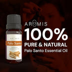 ArOmis Organic Palo Santo Essential Oil - 100% Pure Therapeutic Grade 10ml (.34 Fl Oz) - Undiluted, Premium, Oils for Aromatherapy - All the Aroma None of the Smoke - Wildcrafted and Sustainable