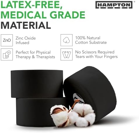 Hampton Adams | As Seen on Shark Tank | Original Athletic Sports Tape (3-Pack) | 45ft Rolls | Very Strong Easy Tear NO Sticky Residue | Best Tape for Athlete & Trainers | Fingers Ankles