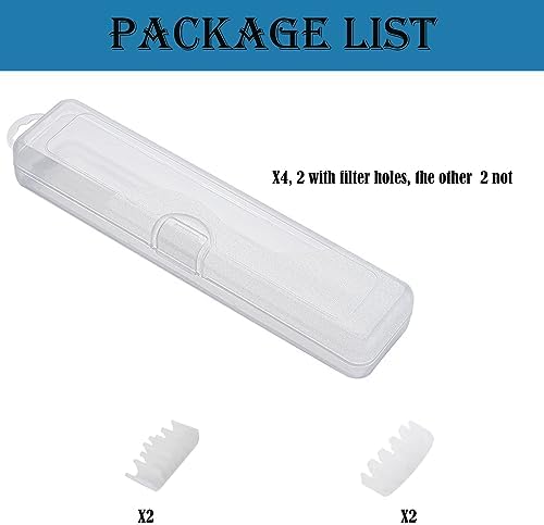 4 pcs Travel Size Tongue Scraper Case Holder, Portable Clear Tongue Cleaner Container, Plastic Transparent Toothbrush Carrying Box for Tongue Scraper, Toothbrush, Small Drinking Straw
