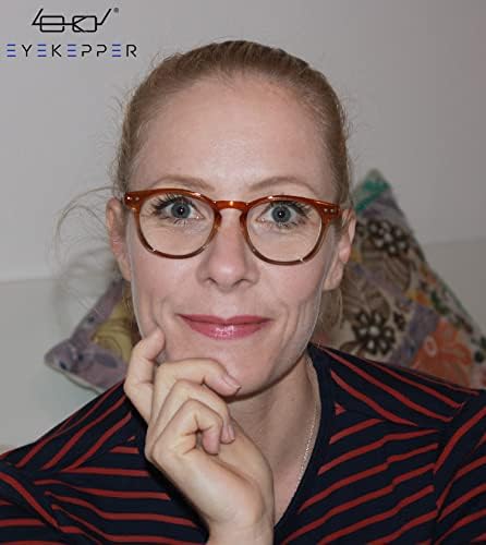 Eyekepper Fashion Readers Womens Reading Glasses (Brown-Clear Frame, 2.75)
