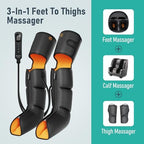 QUINEAR Leg Massager, 3-in-1 Foot Calf & Thigh Massager with Heat and Compression Therapy, Leg Massage Boots for Pain Relief, FSA-HSA Eligible