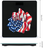 U.S.A. Flag Rose Digital Bathroom Scale for Body Weight Lighted LCD Display Round Corner