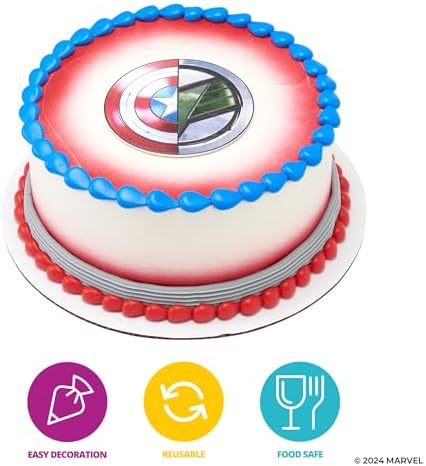 Marvel Studios' Captain America: Brave New World Cake Topper, Captain America & Falcon Cake Decoration, Food Safe Cake Topper, Ready To Use