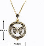 AKOAK 5X Portable Vintage Magnifying Glass Pendant Necklace for Library,Reading Fine Print,Zooming,Increase Vision,Jewelry and Gift (Butterfly)