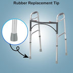 MFE Walker Tips 4-Pack, Universal Non-Slip Rubber Replacement Feet with Skid-Resistant Traction, Easy Install for Most Walkers & Commodes