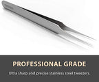Ingrown Hair Tweezers | Pointed Tip | Precision Stainless Steel | Extra Sharp and Perfectly Aligned for Ingrown Hair Treatment & Splinter Removal For Men and Women | By Tweezees