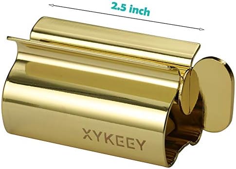 XYKEEY Toothpaste Squeezer Tube Squeezer - Toothpaste Squeezer Roller Tube Squeezer Tool, Rolling Tooth Pastetooth Paste Squeeze Dispenser Tube Wringer, 1 Pack (Gold)