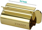 XYKEEY Toothpaste Squeezer Tube Squeezer - Toothpaste Squeezer Roller Tube Squeezer Tool, Rolling Tooth Pastetooth Paste Squeeze Dispenser Tube Wringer, 1 Pack (Gold)