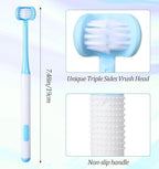 3 Pcs 3 Sided Toothbrush, Autism Toothbrush for Adults & Kids, U-Shaped Soft Bristles for Complete Teeth Care, Autism & Sensory Friendly Design