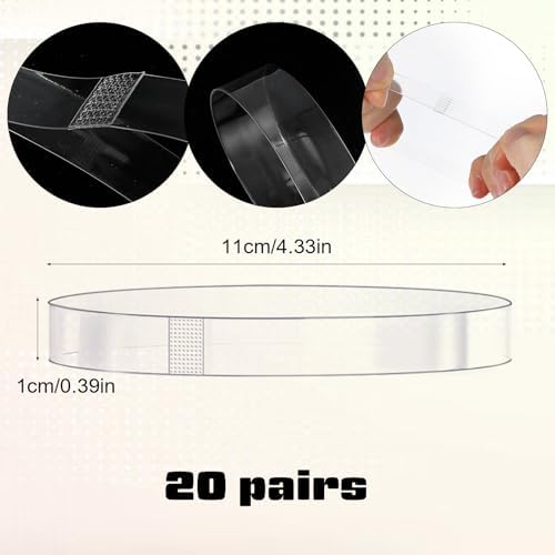 Bremorou 20 Pairs Transparent Shoe Straps For Heels Invisible High Heel Shoe Straps Elastic Silicone Ankle Anti Loose Shoes Laces Strap Clear For Holding Loose High Heels Anti-Slip