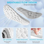4D Cloud Steppers Insoles for Men and Women - Shock Absorption Inserts, Soft Anti-Fatigue, Relieve Foot Pain, Memory Foam Insoles for Shoes, Boots & Sneakers (Gray, Men: US 7-10/ Women: US 8.5-12)