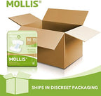 MOLLIS Adult Diapers for Women and Men, Unisex Disposable Incontinence Briefs with Tabs, Odor Control, Medium, 15 Count