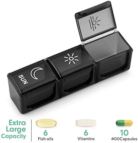 BUG HULL Weekly Pill Organizer 3X a Day, Daily 7 Day Pill Box 3 Times a Day, Travel Medicine Pill Organizer Pill Case Container for Vitamins, Supplements