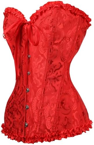 Corset Tops for Women,Bustier Shapewear Lingerie,Lace Tied Renaissance Overbust Corset Push Up Bodysuit