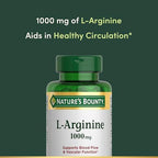 Nature’s Bounty L-Arginine 1000mg for Supporting Blood Flow and Vascular Function – Non-GMO, Gluten Free, 50 Tablets