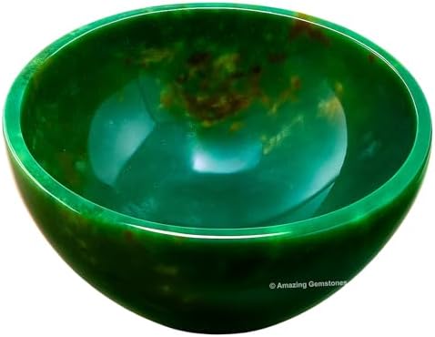 Bloodstone Crystal Bowl - 2 Inch Decorative Bowls for Room and Home Decor - Gemstone Healing Crystals for Elegant Display, Positive Energy Balance and Gift