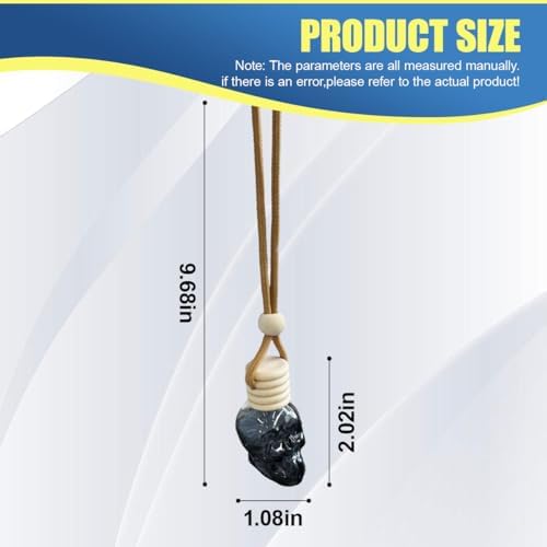2PCS Hanging Car Essential Oil Diffuser Bottles, Skull Auto Interior Decoration Pendant, Refillable 8ml Empty Glass Bottle Auto Ornament, Funny Car Rear View Mirror Charm Accessories (Shoelace)