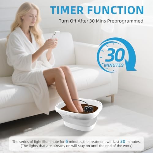 Ionic Foot Bath Detox Machine - For Toxins, Heavy Metals & Free Radicals Comes with 2 Ionic Effector, 80 Disposable Foot Bath Bucket Mats, Foot Bath Sea Salts, Fold-Out Tub, Gift for Men and Women