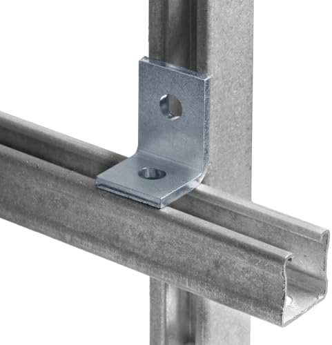 heneng 8 Pcs 2 Hole Cross Corner Angle Bracket for 1-5/8" Strut Channel, 90 Degree Fitting Strut Connector, 1/4" Thick