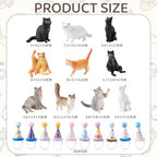 20 Pcs Miniature Cat Figurines with Birthday Hats Kit, Resin Tiny Cat Figurines Cake Toppers for Birthday Cat Cake Party Decorations