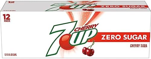 7UP Cherry Zero Sugar Soda, 12 fl. oz. Cans, 12 Pack (Pack of 2)