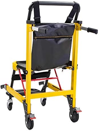 LINE2design-USA-EMS Mobility Chair-70002-Y Medical Emergency Patient Transfer - 4-Wheel Evacuation Chair - Load Capacity: 400 lb - Yellow. NO Tracks. Manual Chair.