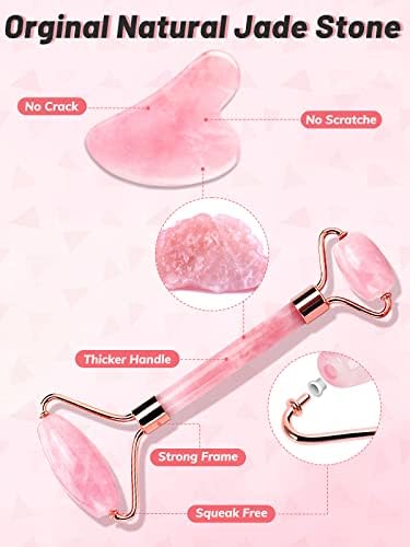 Deciniee Gua Sha Face Roller Tools: Jade Roller Facial Tools for Skin Care - Facial Massager for Face, Eyes, Neck, Relieve Fine Lines and Wrinkles